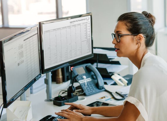 woman working at computer